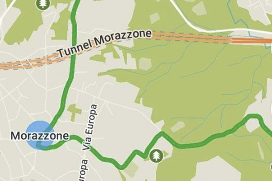 Mappa che visualizza la Via Francisca del Lucomagno Morazzone